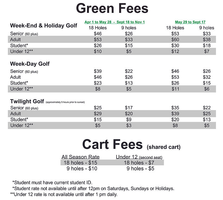 GREEN FEES edmontonspringsgolf